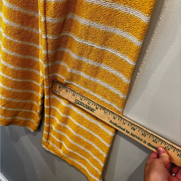 Zara Striped Yellow Women's Pants size M crochet casual summer country garden - Picture 6 of 11